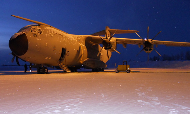 Vue du second A400M, Kiruna, Su&egrave;de (photo : Airbus)