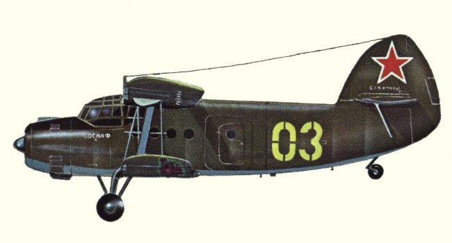 Vue d'un An-2P sovi&eacute;tique (origine : Bombers, encyclopaedia of world aircraft - Kenneth Munson)