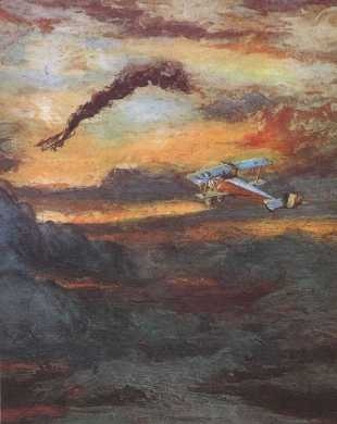 Tableau d'une bataille a&eacute;rienne - Jules Favre 1916