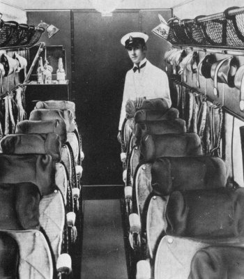 Cabine de l'Argosy I, lignes europ&eacute;ennes (photo : Pictorial History of BOAC and Imperial Airways Kenneth Munson)