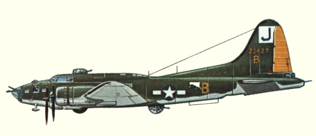 Vue d'un B-17F-60-DL am&eacute;ricain (origine : Bombers 1939-1945 - Kenneth Munson)