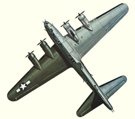 Plan d'un B-17F-60-DL am&eacute;ricain (origine : Bombers 1939-1945 - Kenneth Munson)