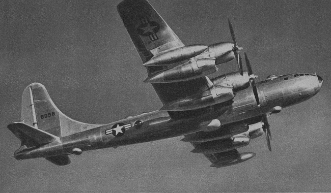 Vue d'un Boeing B-50 (photo : Science et Vie Aviation 1951)