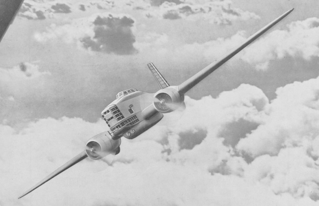 Vue d'un Breguet 460 (origine : Gallica - l'A&eacute;ronautique, Paris, mars 1936)