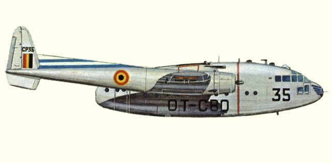 Vue d'un C-119G des forces a&eacute;riennes belges (origine : Bombers, encyclopaedia of world aircraft - Kenneth Munson)