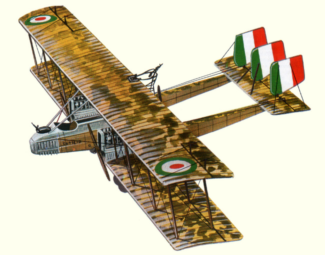 Vue d'un Caproni Ca.5 (plan d'origine : Encyclop&eacute;die des Avions Militaires du Monde)