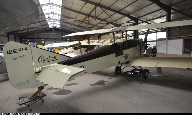 Vue d'un Caudron C.270 Luciole (photo : JN Passieux, mus&eacute;e JB Salis, La Fert&eacute;-Alais)