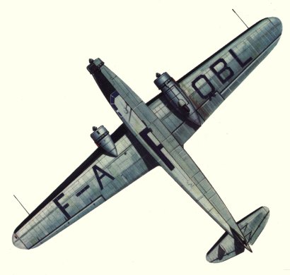 Plan du D.338 Ville d'Orl&eacute;ans (origine : Airliners between the wars 1919-1939 - Kenneth Munson)