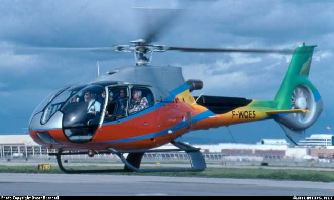 Vue d'un h&eacute;licopt&egrave;re EC 130B-4 (photo : Oscar Bernardi)