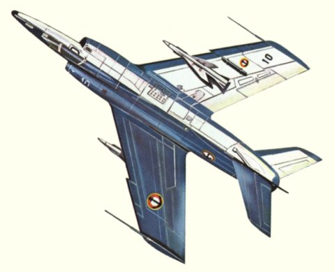 Plan d'un Etendard IV M (origine : Fighters, encyclopaedia of world aircraft - Kenneth Munson)