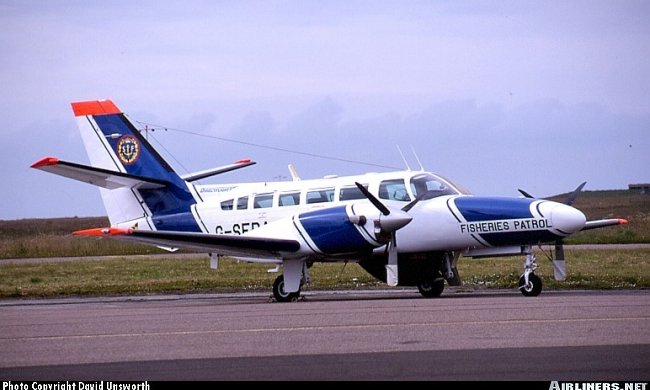 Vue d'un Cessna-Reims F406 des Scottish Fisheries Protection Agency (photo : David Unsworth)