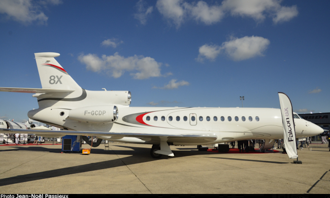 Vue d'un Falcon 8X (photo : JN Passieux, Salon du Bourget 2019)