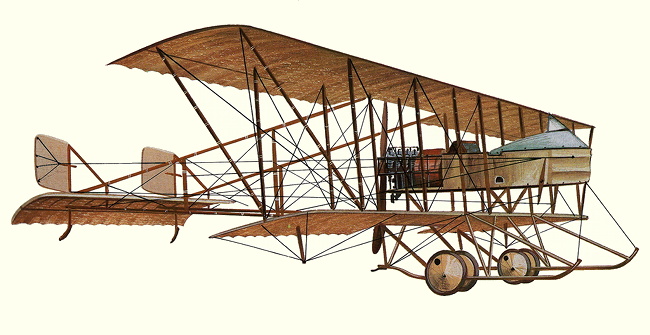 Vue d'un biplan Farman MF.11 (origine : Encyclop&eacute;die des Avions Militaires du Monde - Enzo Angelucci)
