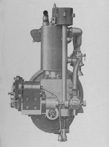Vue d'un moteur Green quatre cylindres (photo : Gallica - Les A&eacute;roplanes de 1911 - Raymond de Gaston)