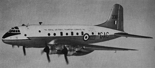 Vue d'un Handley Page Hastings C.2 (photo : Aircraft of the Royal Air Force 1918-57 - Owen Thetford)