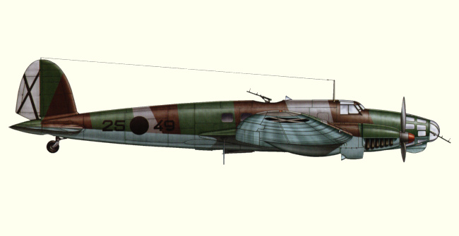Vue d'un Heinkel He 111E-1 pendant la guerre d'Espagne (origine : Air War over Spain - Rafael A. Permuy L&oacute;pez)