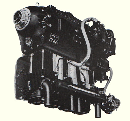 Vue d'un moteur invers&eacute; Hirth 504 (photo : Jane's fighting aircraft of World War II)