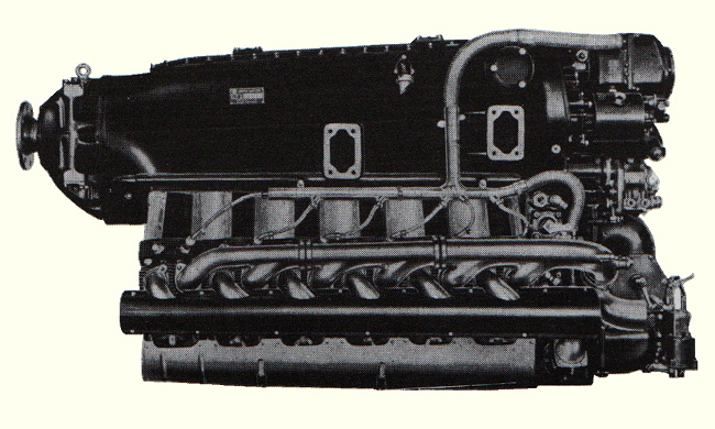 Vue d'un moteur invers&eacute; Hirth 512 (photo : Jane's fighting aircraft of World War II)