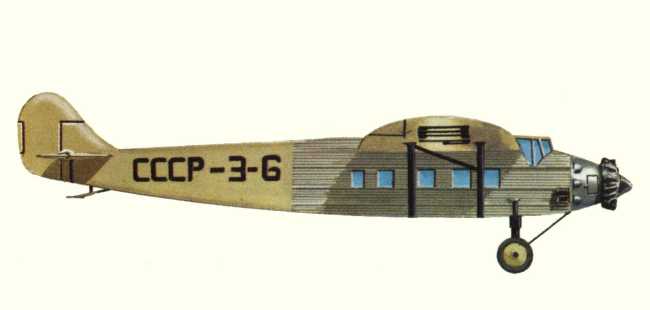 Vue d'un Kalinin K-5 (origine : Airliners between the wars 1919-1939 - Kenneth Munson)