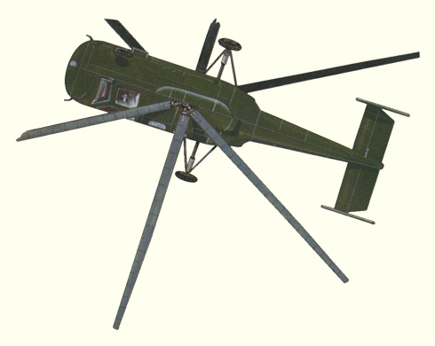 Plan d'un h&eacute;licopt&egrave;re Ka-18 (origine : Helicopters and other Rotorcraft since 1907 - Kenneth Munson)
