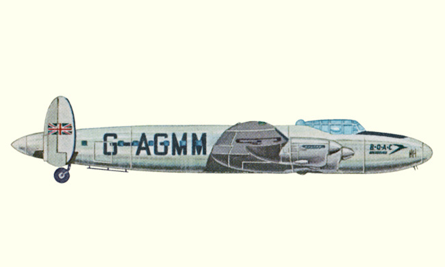 Vue d'un Lancastrian 1 (origine : Civil Airliners since 1946 - Kenneth Munson)