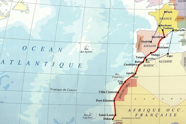 Lignes a&eacute;ropostales nord (Europe/Afrique)