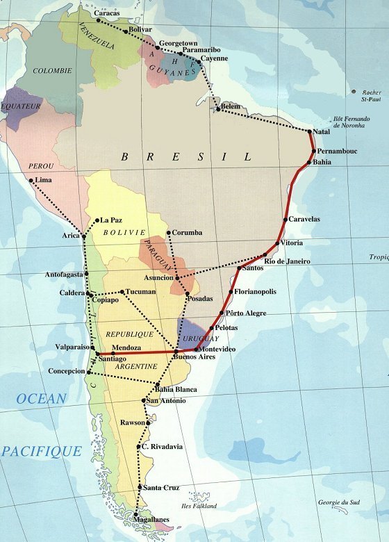 Lignes a&eacute;ropostales sud (Afrique/Am&eacute;rique du Sud)