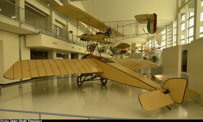 Vue d'un monoplan Morane-Saulnier G (photo : JN Passieux, mus&eacute;e de l'Air et de l'Espace du Bourget)