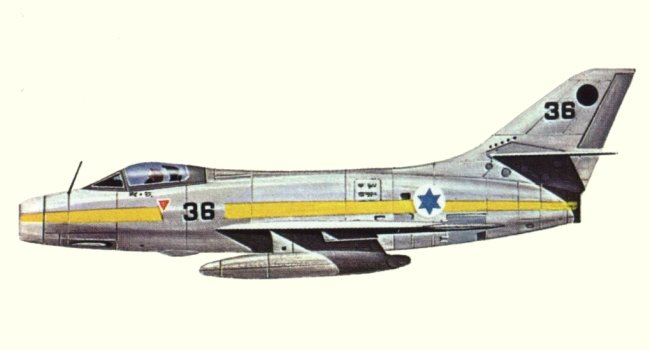 Vue d'un Myst&egrave;re IV A (origine : Fighters, encyclopaedia of world aircraft - Kenneth Munson)