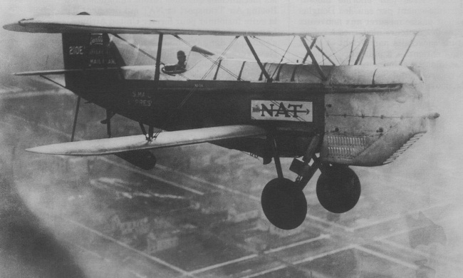Vue d'un Curtiss O-1 (origine : Icare num&eacute;ro 154, U.S. Air Mail Service)