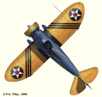 Plan d'un P-26A Peashooter (plan d'origine : A&eacute;ro Journal - P-A. Tilley)