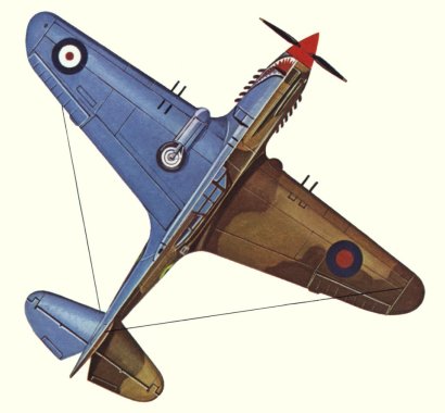 Plan d'un P-40C Tomahawk IIB (origine : Fighters 1939-1945 - Kenneth Munson)