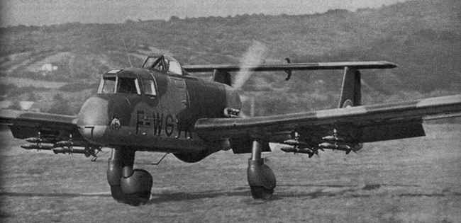 Vue du deuxi&egrave;me prototype du Potez P.75 (photo : Science et Vie Aviation 1957)