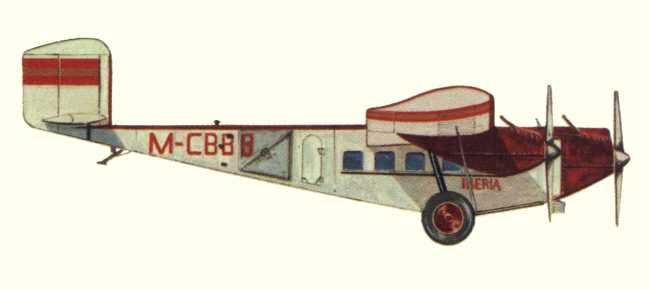 Vue d'un Rohrbach Ro VIII de la compagnie A&eacute;rea de Transportes (origine : Airliners between the wars 1919-1939 - Kenneth Munson)