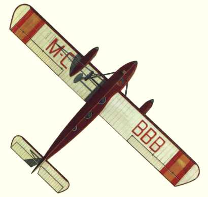 Plans d'un Rohrbach Ro VIII de la compagnie A&eacute;rea de Transportes (origine : Airliners between the wars 1919-1939 - Kenneth Munson)