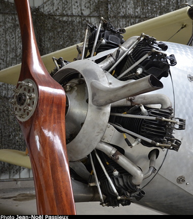 Vue d'un moteur Salmson 7 Ac (photo : JN Passieux, mus&eacute;e JB Salis, La Fert&eacute;-Alais)