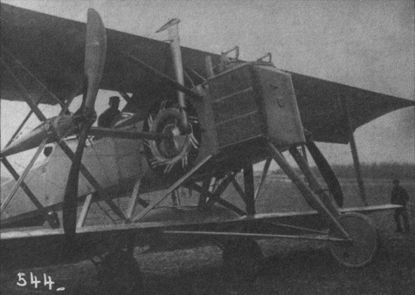 Vue frontale d'un Salmson-Moineau SM-1 (photo : Ren&eacute; Moineau, aviateur et inventeur - Jean-Louis Moineau)
