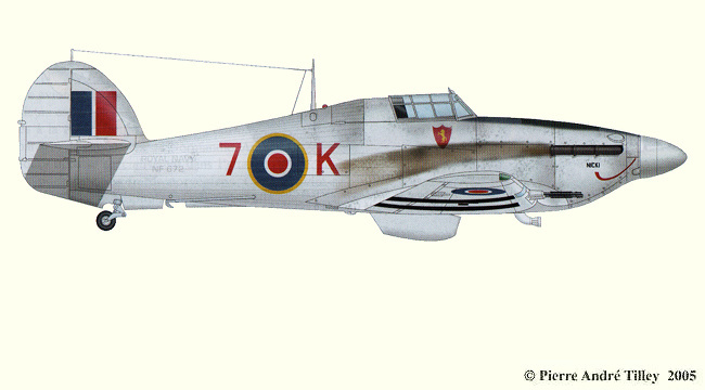 Vue d'un Sea Hurricane Mk. IIC (plan d'origine : A&eacute;ro Journal - P-A. Tilley)