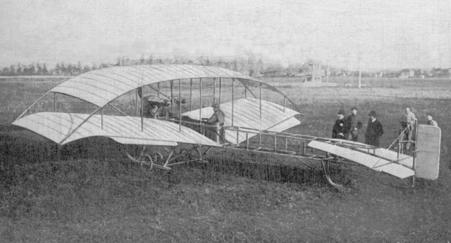 Vue d'un Sloan biplan (photo : Gallica - Les A&eacute;roplanes de 1911 - Raymond de Gaston)