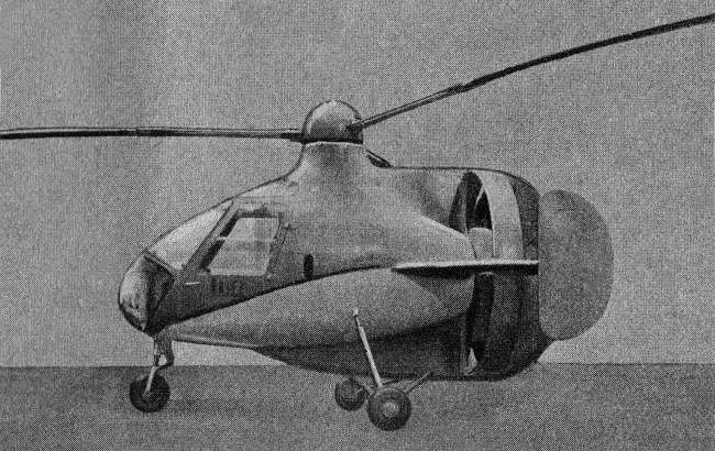 Vue de l'h&eacute;licopt&egrave;re exp&eacute;rimental SO-1100 (photo : Science et Vie, f&eacute;vrier 1947)