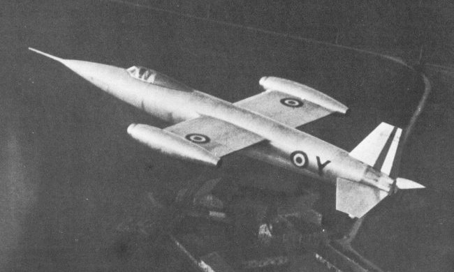 Vue du SO-9000 Trident original &eacute;quip&eacute; de r&eacute;acteurs Marbor&eacute; (photo : Jane's pocket book 12 Research and experimental aircraft - Michael J.H. Taylor)
