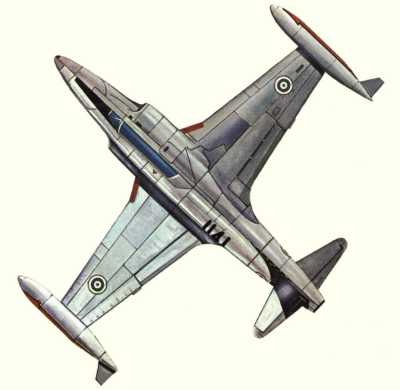 Plan d'un T-33A tha&iuml;landais (origine : Fighters, encyclopaedia of world aircraft - Kenneth Munson)