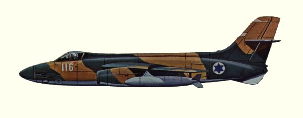 Vue d'un Vautour IIA isra&eacute;lien (origine : Bombers, encyclopaedia of world aircraft - Kenneth Munson)