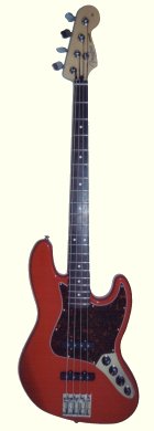 Basse Fender Jazz Bass (mod&egrave;le Mexique, couleur candy apple red)