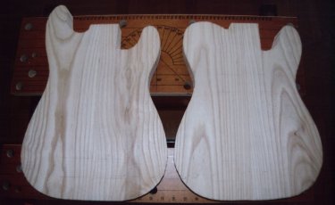 Caisse Telecaster apr&egrave;s d&eacute;coupe au ruban (photo : JN Passieux)