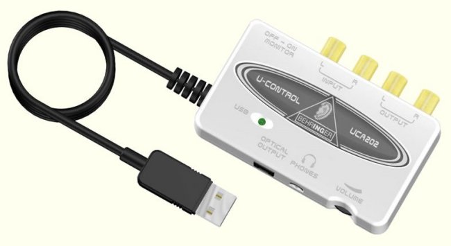 Vue d'une interface Behringer UCA202